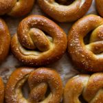 sourdough pretzels on pan